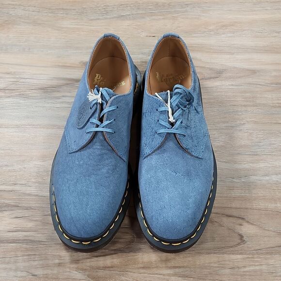 🩵NIB Dr. Martens Blue Made in England Savannah Nubuck Leather Oxfords Size 8 - Picture 5 of 16